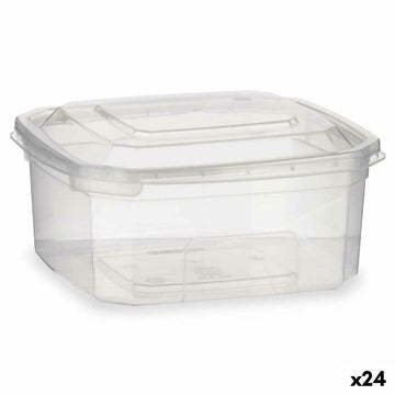 Rechteckige Lunchbox mit Deckel Durchsichtig Polypropylen 500 ml 12,3 x 6 x 13 cm (24 Stück)
