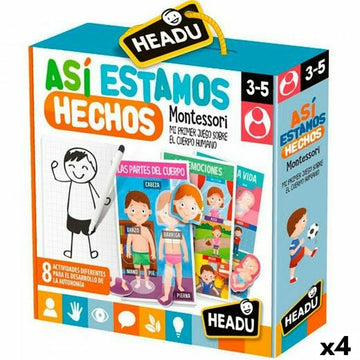 Lernspiel HEADU Así Estamos Hechos Montessori (4 Stück)