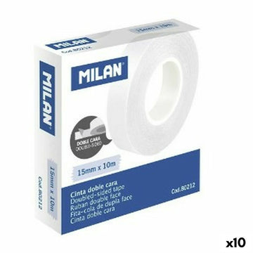 Doppelseitiges Klebeband Milan 15 mm 10 m Durchsichtig (10 Stück)